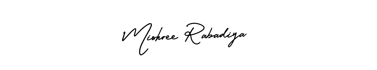 Make a beautiful signature design for name Mishree Rabadiya. With this signature (AmerikaSignatureDemo-Regular) style, you can create a handwritten signature for free. Mishree Rabadiya signature style 3 images and pictures png