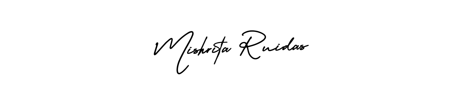 Mishrita Ruidas stylish signature style. Best Handwritten Sign (AmerikaSignatureDemo-Regular) for my name. Handwritten Signature Collection Ideas for my name Mishrita Ruidas. Mishrita Ruidas signature style 3 images and pictures png