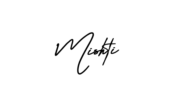 How to make Mishti signature? AmerikaSignatureDemo-Regular is a professional autograph style. Create handwritten signature for Mishti name. Mishti signature style 3 images and pictures png
