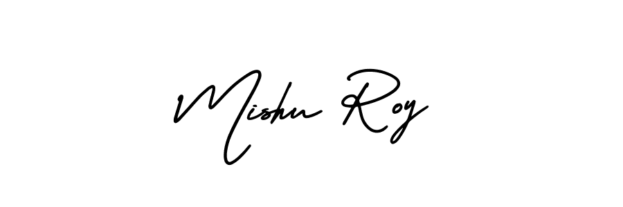 Mishu Roy stylish signature style. Best Handwritten Sign (AmerikaSignatureDemo-Regular) for my name. Handwritten Signature Collection Ideas for my name Mishu Roy. Mishu Roy signature style 3 images and pictures png