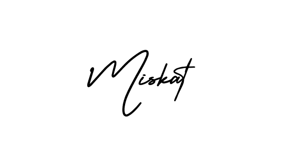 It looks lik you need a new signature style for name Miskat. Design unique handwritten (AmerikaSignatureDemo-Regular) signature with our free signature maker in just a few clicks. Miskat signature style 3 images and pictures png