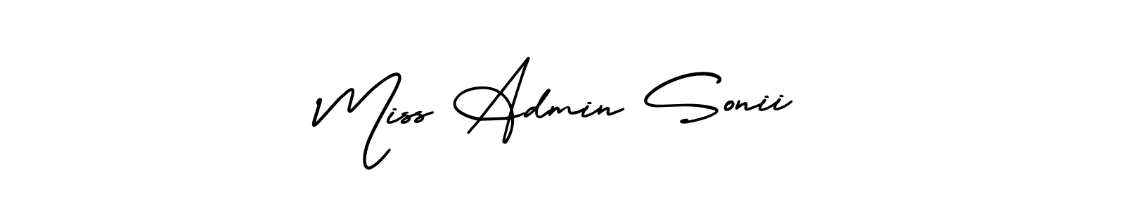Miss Admin Sonii stylish signature style. Best Handwritten Sign (AmerikaSignatureDemo-Regular) for my name. Handwritten Signature Collection Ideas for my name Miss Admin Sonii. Miss Admin Sonii signature style 3 images and pictures png