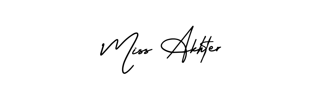 Use a signature maker to create a handwritten signature online. With this signature software, you can design (AmerikaSignatureDemo-Regular) your own signature for name Miss Akhter. Miss Akhter signature style 3 images and pictures png