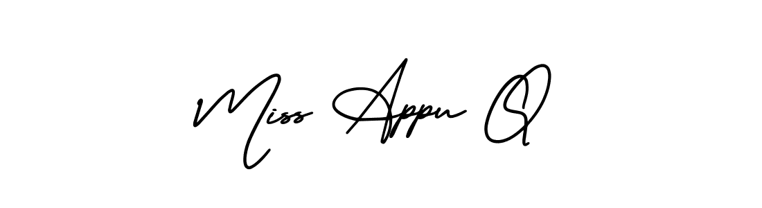 Also You can easily find your signature by using the search form. We will create Miss Appu Q name handwritten signature images for you free of cost using AmerikaSignatureDemo-Regular sign style. Miss Appu Q signature style 3 images and pictures png