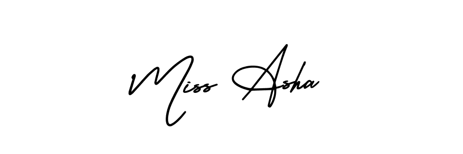 Miss Asha stylish signature style. Best Handwritten Sign (AmerikaSignatureDemo-Regular) for my name. Handwritten Signature Collection Ideas for my name Miss Asha. Miss Asha signature style 3 images and pictures png