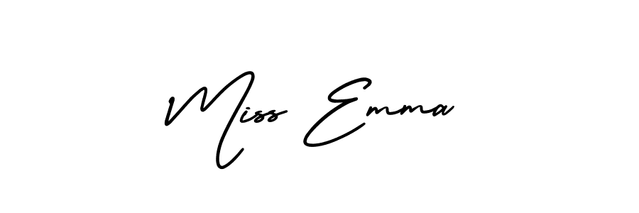 Miss Emma stylish signature style. Best Handwritten Sign (AmerikaSignatureDemo-Regular) for my name. Handwritten Signature Collection Ideas for my name Miss Emma. Miss Emma signature style 3 images and pictures png