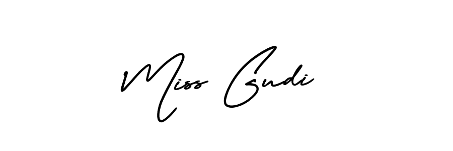 Miss Gudi stylish signature style. Best Handwritten Sign (AmerikaSignatureDemo-Regular) for my name. Handwritten Signature Collection Ideas for my name Miss Gudi. Miss Gudi signature style 3 images and pictures png