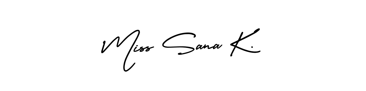 Also You can easily find your signature by using the search form. We will create Miss Sana K. name handwritten signature images for you free of cost using AmerikaSignatureDemo-Regular sign style. Miss Sana K. signature style 3 images and pictures png