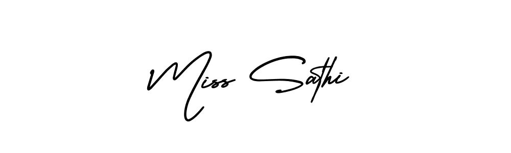 Design your own signature with our free online signature maker. With this signature software, you can create a handwritten (AmerikaSignatureDemo-Regular) signature for name Miss Sathi. Miss Sathi signature style 3 images and pictures png