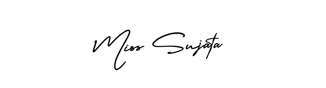 How to Draw Miss Sujata signature style? AmerikaSignatureDemo-Regular is a latest design signature styles for name Miss Sujata. Miss Sujata signature style 3 images and pictures png