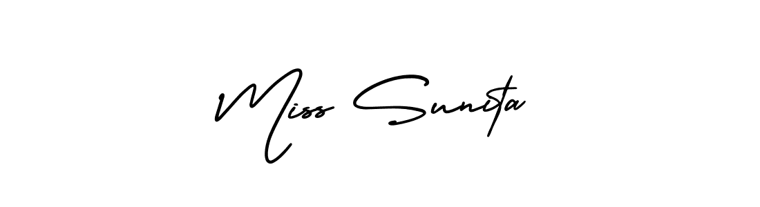 Design your own signature with our free online signature maker. With this signature software, you can create a handwritten (AmerikaSignatureDemo-Regular) signature for name Miss Sunita. Miss Sunita signature style 3 images and pictures png