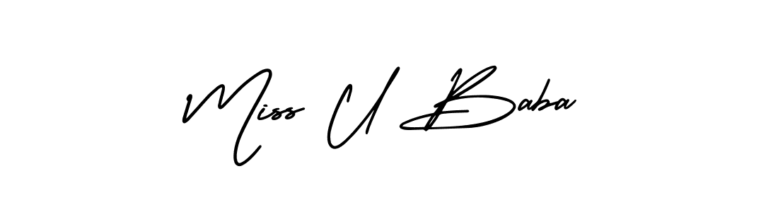 Miss U Baba stylish signature style. Best Handwritten Sign (AmerikaSignatureDemo-Regular) for my name. Handwritten Signature Collection Ideas for my name Miss U Baba. Miss U Baba signature style 3 images and pictures png