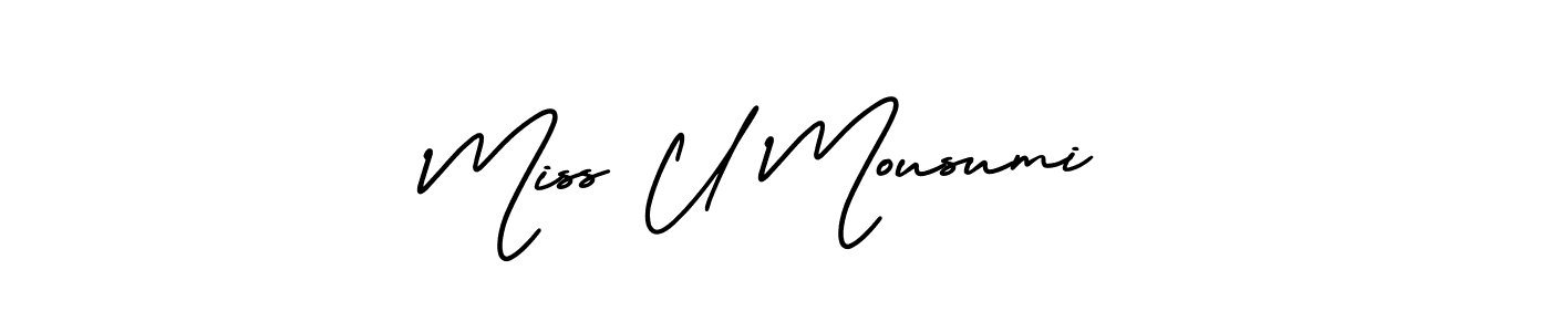 Use a signature maker to create a handwritten signature online. With this signature software, you can design (AmerikaSignatureDemo-Regular) your own signature for name Miss U Mousumi. Miss U Mousumi signature style 3 images and pictures png