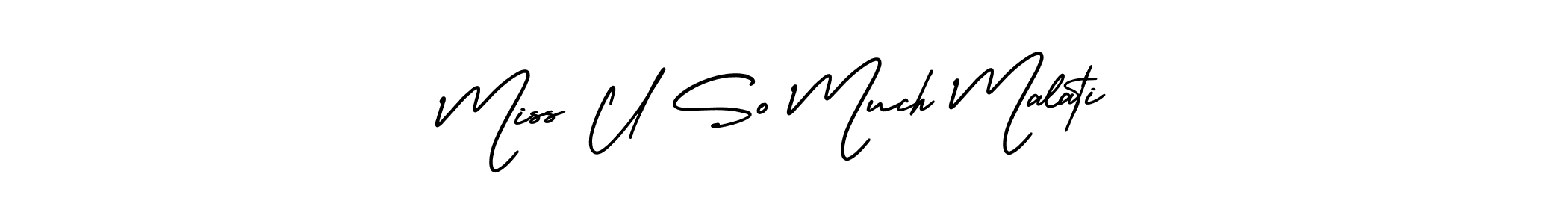 if you are searching for the best signature style for your name Miss U So Much Malati. so please give up your signature search. here we have designed multiple signature styles  using AmerikaSignatureDemo-Regular. Miss U So Much Malati signature style 3 images and pictures png