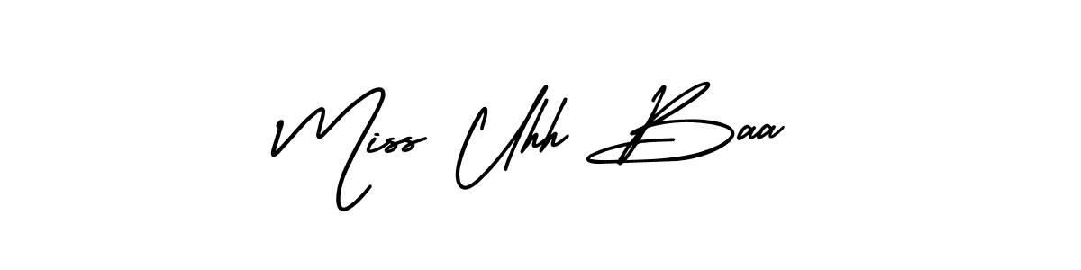 The best way (AmerikaSignatureDemo-Regular) to make a short signature is to pick only two or three words in your name. The name Miss Uhh Baa include a total of six letters. For converting this name. Miss Uhh Baa signature style 3 images and pictures png
