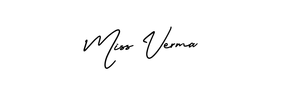 AmerikaSignatureDemo-Regular is a professional signature style that is perfect for those who want to add a touch of class to their signature. It is also a great choice for those who want to make their signature more unique. Get Miss Verma name to fancy signature for free. Miss Verma signature style 3 images and pictures png