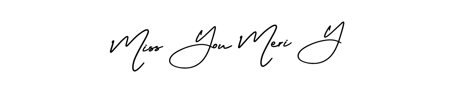 This is the best signature style for the Miss You Meri Y name. Also you like these signature font (AmerikaSignatureDemo-Regular). Mix name signature. Miss You Meri Y signature style 3 images and pictures png