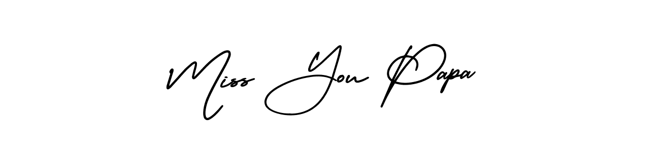 This is the best signature style for the Miss You Papa name. Also you like these signature font (AmerikaSignatureDemo-Regular). Mix name signature. Miss You Papa signature style 3 images and pictures png