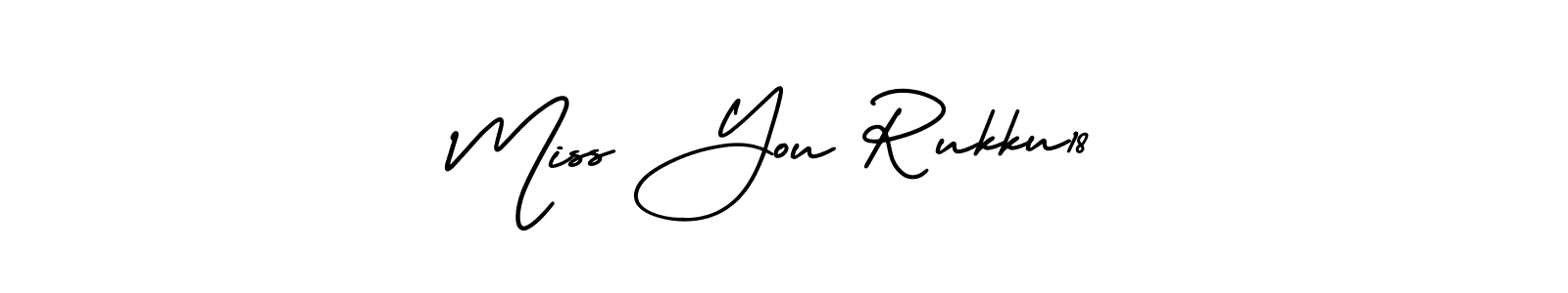 if you are searching for the best signature style for your name Miss You Rukku18. so please give up your signature search. here we have designed multiple signature styles  using AmerikaSignatureDemo-Regular. Miss You Rukku18 signature style 3 images and pictures png