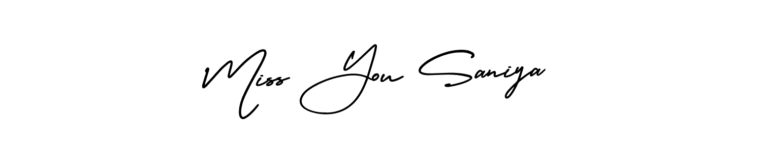 This is the best signature style for the Miss You Saniya name. Also you like these signature font (AmerikaSignatureDemo-Regular). Mix name signature. Miss You Saniya signature style 3 images and pictures png