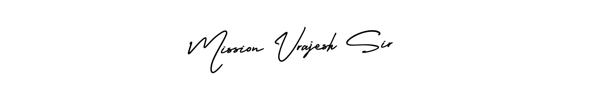 How to make Mission Vrajesh Sir signature? AmerikaSignatureDemo-Regular is a professional autograph style. Create handwritten signature for Mission Vrajesh Sir name. Mission Vrajesh Sir signature style 3 images and pictures png