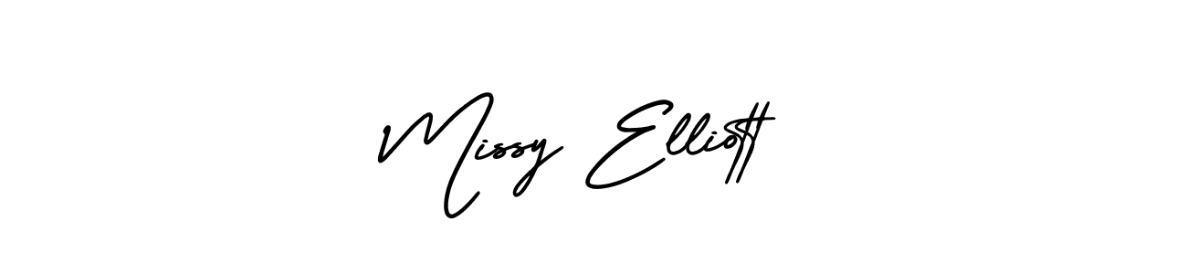 How to make Missy Elliott name signature. Use AmerikaSignatureDemo-Regular style for creating short signs online. This is the latest handwritten sign. Missy Elliott signature style 3 images and pictures png