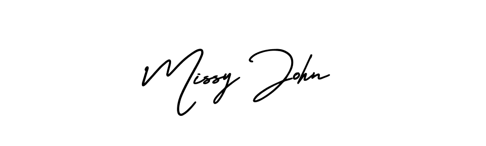 Design your own signature with our free online signature maker. With this signature software, you can create a handwritten (AmerikaSignatureDemo-Regular) signature for name Missy John. Missy John signature style 3 images and pictures png