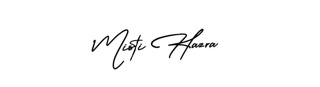 The best way (AmerikaSignatureDemo-Regular) to make a short signature is to pick only two or three words in your name. The name Misti Hazra include a total of six letters. For converting this name. Misti Hazra signature style 3 images and pictures png