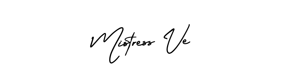 The best way (AmerikaSignatureDemo-Regular) to make a short signature is to pick only two or three words in your name. The name Mistress Ve include a total of six letters. For converting this name. Mistress Ve signature style 3 images and pictures png