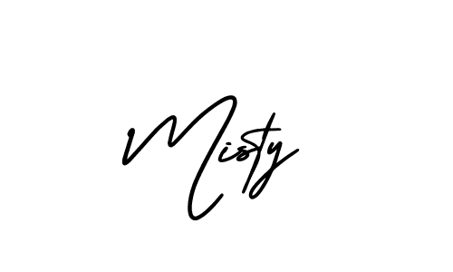 How to make Misty name signature. Use AmerikaSignatureDemo-Regular style for creating short signs online. This is the latest handwritten sign. Misty signature style 3 images and pictures png