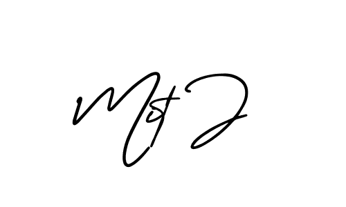 Mit J stylish signature style. Best Handwritten Sign (AmerikaSignatureDemo-Regular) for my name. Handwritten Signature Collection Ideas for my name Mit J. Mit J signature style 3 images and pictures png