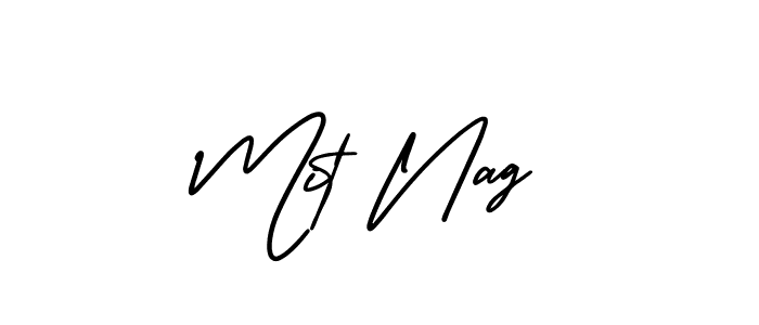 Mit Nag stylish signature style. Best Handwritten Sign (AmerikaSignatureDemo-Regular) for my name. Handwritten Signature Collection Ideas for my name Mit Nag. Mit Nag signature style 3 images and pictures png