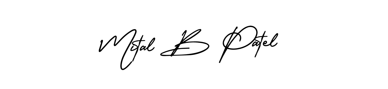 You should practise on your own different ways (AmerikaSignatureDemo-Regular) to write your name (Mital B Patel) in signature. don't let someone else do it for you. Mital B Patel signature style 3 images and pictures png