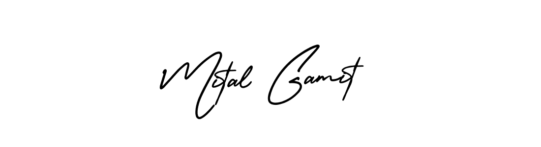 Mital Gamit stylish signature style. Best Handwritten Sign (AmerikaSignatureDemo-Regular) for my name. Handwritten Signature Collection Ideas for my name Mital Gamit. Mital Gamit signature style 3 images and pictures png