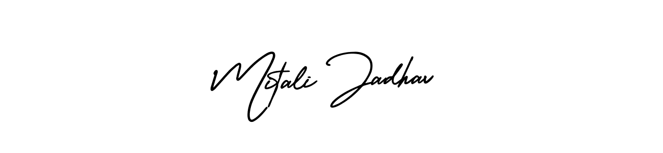 Also You can easily find your signature by using the search form. We will create Mitali Jadhav name handwritten signature images for you free of cost using AmerikaSignatureDemo-Regular sign style. Mitali Jadhav signature style 3 images and pictures png