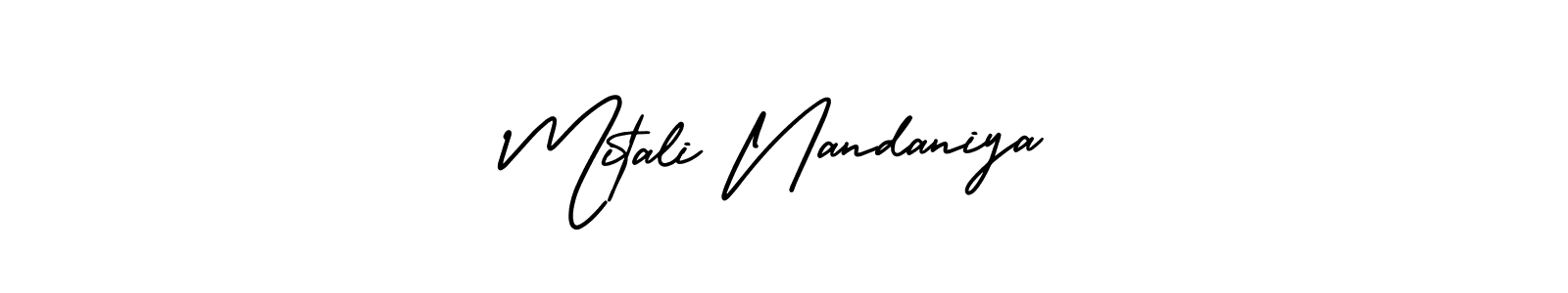 Design your own signature with our free online signature maker. With this signature software, you can create a handwritten (AmerikaSignatureDemo-Regular) signature for name Mitali Nandaniya. Mitali Nandaniya signature style 3 images and pictures png