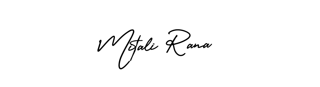 The best way (AmerikaSignatureDemo-Regular) to make a short signature is to pick only two or three words in your name. The name Mitali Rana include a total of six letters. For converting this name. Mitali Rana signature style 3 images and pictures png