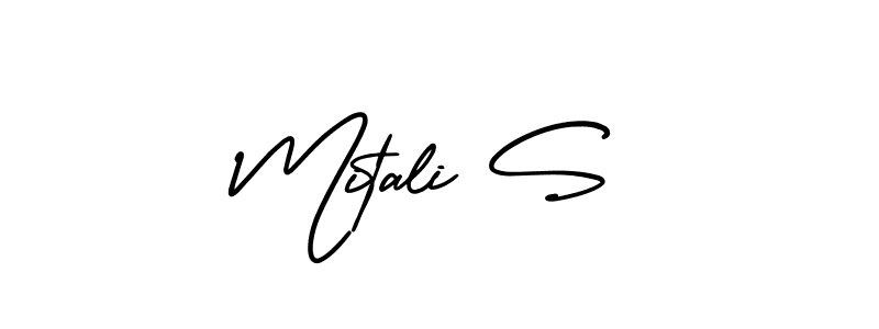It looks lik you need a new signature style for name Mitali S. Design unique handwritten (AmerikaSignatureDemo-Regular) signature with our free signature maker in just a few clicks. Mitali S signature style 3 images and pictures png