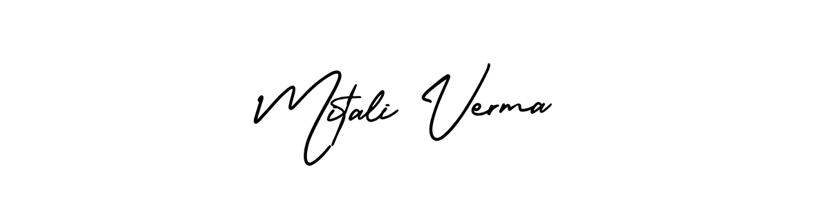 Similarly AmerikaSignatureDemo-Regular is the best handwritten signature design. Signature creator online .You can use it as an online autograph creator for name Mitali Verma. Mitali Verma signature style 3 images and pictures png