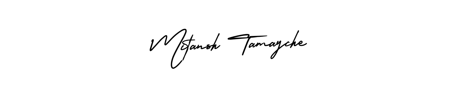 AmerikaSignatureDemo-Regular is a professional signature style that is perfect for those who want to add a touch of class to their signature. It is also a great choice for those who want to make their signature more unique. Get Mitansh Tamayche name to fancy signature for free. Mitansh Tamayche signature style 3 images and pictures png