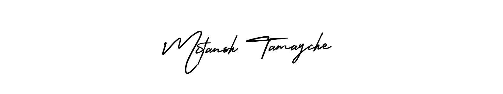 AmerikaSignatureDemo-Regular is a professional signature style that is perfect for those who want to add a touch of class to their signature. It is also a great choice for those who want to make their signature more unique. Get Mitansh Tamayche name to fancy signature for free. Mitansh Tamayche signature style 3 images and pictures png