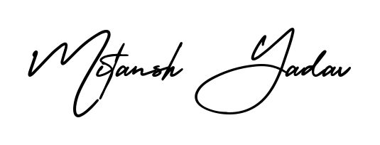 Make a beautiful signature design for name Mitansh Yadav. With this signature (AmerikaSignatureDemo-Regular) style, you can create a handwritten signature for free. Mitansh Yadav signature style 3 images and pictures png