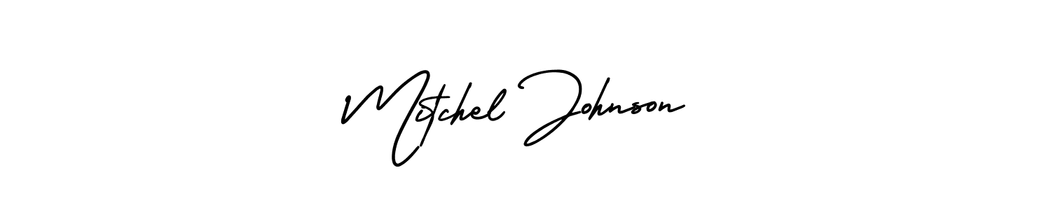 Make a beautiful signature design for name Mitchel Johnson. With this signature (AmerikaSignatureDemo-Regular) style, you can create a handwritten signature for free. Mitchel Johnson signature style 3 images and pictures png