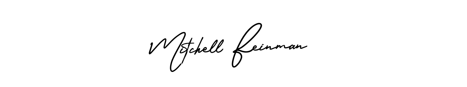 You should practise on your own different ways (AmerikaSignatureDemo-Regular) to write your name (Mitchell Feinman) in signature. don't let someone else do it for you. Mitchell Feinman signature style 3 images and pictures png