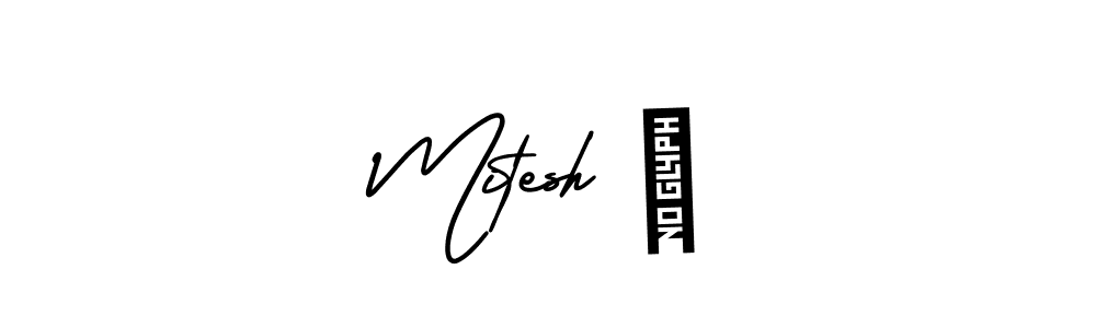 How to make Mitesh ✨ name signature. Use AmerikaSignatureDemo-Regular style for creating short signs online. This is the latest handwritten sign. Mitesh ✨ signature style 3 images and pictures png