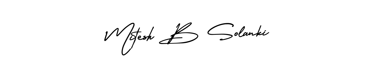 Use a signature maker to create a handwritten signature online. With this signature software, you can design (AmerikaSignatureDemo-Regular) your own signature for name Mitesh B Solanki. Mitesh B Solanki signature style 3 images and pictures png