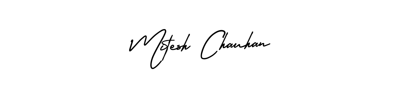 Make a beautiful signature design for name Mitesh Chauhan. With this signature (AmerikaSignatureDemo-Regular) style, you can create a handwritten signature for free. Mitesh Chauhan signature style 3 images and pictures png
