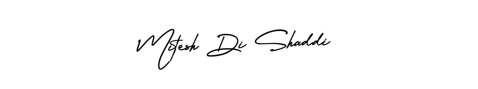 Mitesh Di Shaddi stylish signature style. Best Handwritten Sign (AmerikaSignatureDemo-Regular) for my name. Handwritten Signature Collection Ideas for my name Mitesh Di Shaddi. Mitesh Di Shaddi signature style 3 images and pictures png