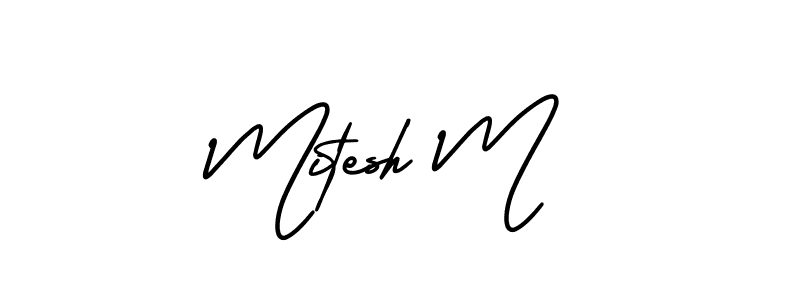 Similarly AmerikaSignatureDemo-Regular is the best handwritten signature design. Signature creator online .You can use it as an online autograph creator for name Mitesh M. Mitesh M signature style 3 images and pictures png