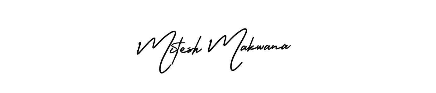 How to make Mitesh Makwana name signature. Use AmerikaSignatureDemo-Regular style for creating short signs online. This is the latest handwritten sign. Mitesh Makwana signature style 3 images and pictures png